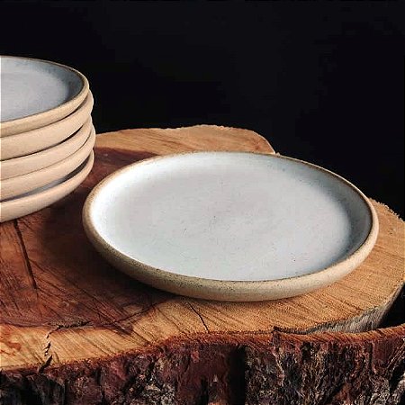 Prato Sobremesa Keramikós Branco - 16cm