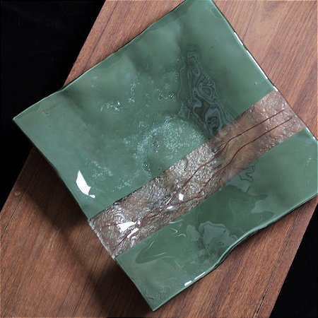 Centro Mesa Glass Fusing Quadrado