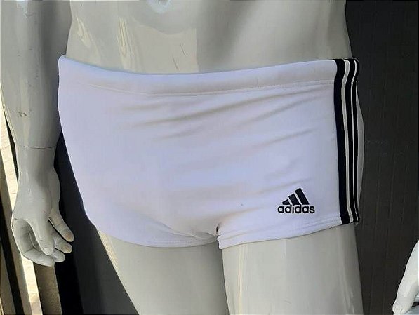 SUNGA ADIDAS LATERAL LARGA 3S BRANCA/PRETA - LOUCOS POR FUTEBOL STORE -  Loucos Por Futebol - Oficial