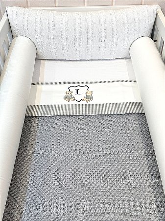 Kit Berço misto 7 peças algodão e tricot