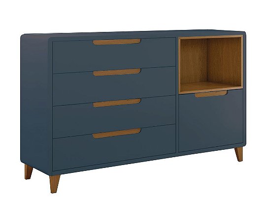 Comoda Capri Azul Navy Nicho Mel