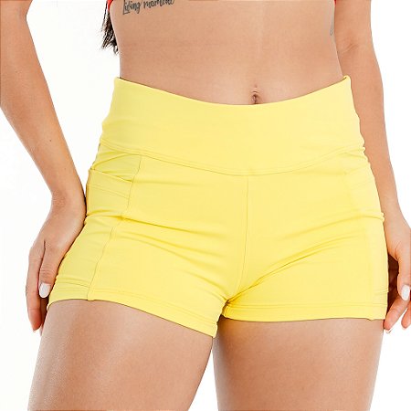 short curto compressão yelow