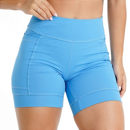 bermuda meia coxa celeste com barra