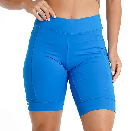 bermuda compressão 3 bolsos unissex blue