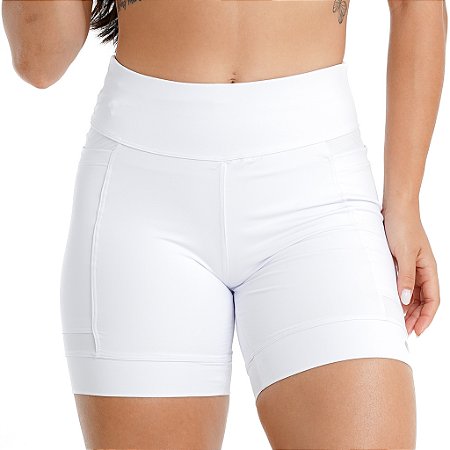 BERMUDA COMPRESSÃO COM BARRA UNISSEX WHITE