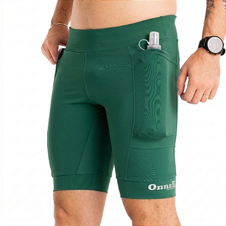 BERMUDA 3 BOLSOS COMPRESSÃO UNISSEX VERDE FLOREST