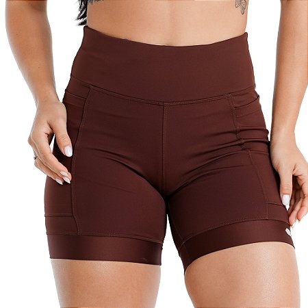 bermuda compressão com barra unissex marron