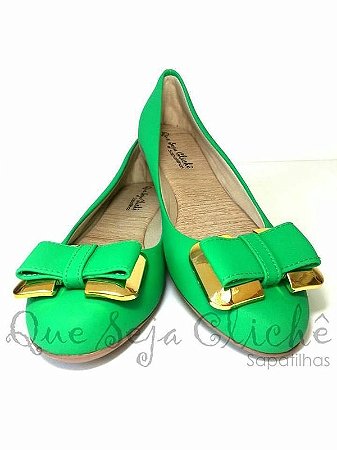Sapatilha verde laço