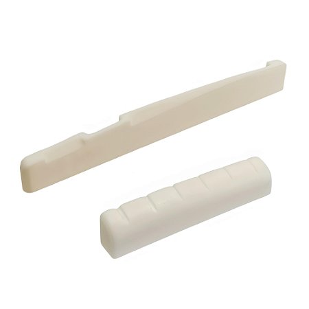 Rastilho 72mm e Nut 43mm em OSSO Natural Violão Aço Canhoto