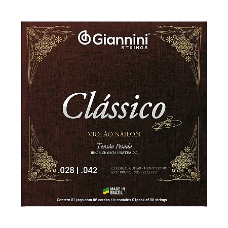 Encordoamento Violão Nylon Clássico Tensão Pesada