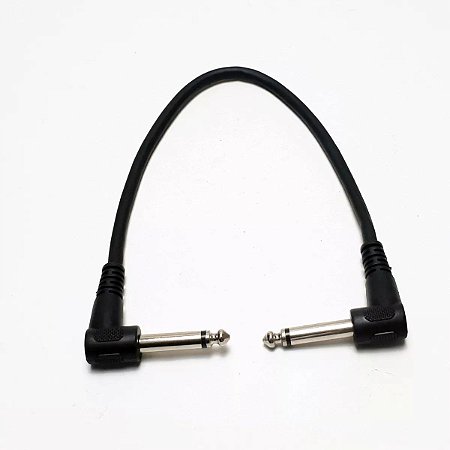 Cabo P10 P10 Mono Para Pedal de Guitarra 20cm Niquelado