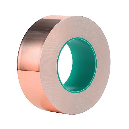 Fita de Cobre Adesiva Dupla Face Condutiva 50mm x 5 Metros