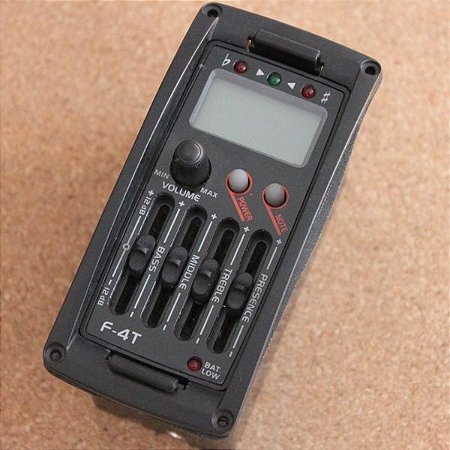 Preamp Captador Equalizador 4 Bandas para Violão Aço Nylon - F4T