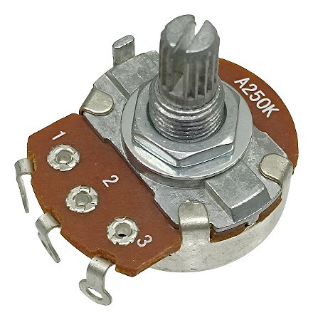 Potenciômetro Volume p/ Guitarra e Baixo A250K Eixo Curto