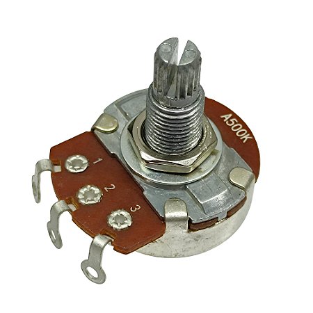 Potenciômetro Volume p/ Guitarra e Baixo A500K Eixo Longo
