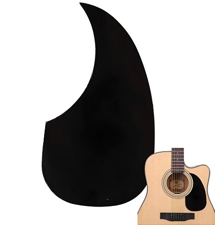 Escudo para Violão Folk Jumbo Clássico Aço Nylon Gota Preto