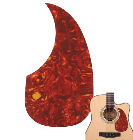 Escudo para Violão Folk Jumbo Classico Aço Nylon Gota Vermelho