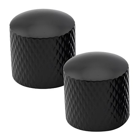 Kit 2 Knobs Metal Preto Guitarra Baixo