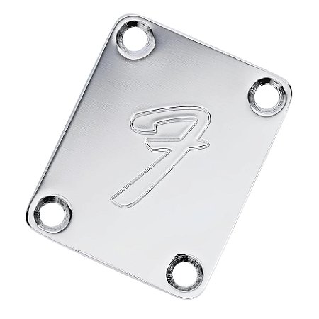 Neck Plate Fender Letra F Cromado com Parafusos