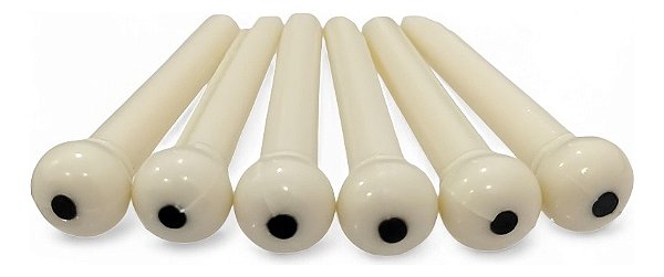 Pinos Cravilha para Violão Aço Branco 6 Un.