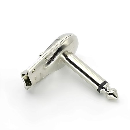 Plug P10 Mono Metálico 90° Graus Violão Guitarra Baixo