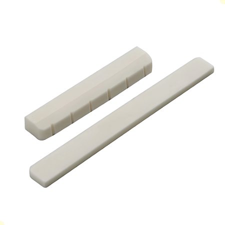 Nut 48mm e Rastilho 80mm em Osso Para Violão Aço e Nylon