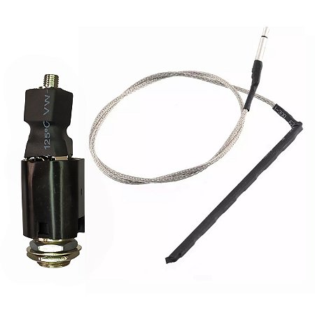 KIT Captador de Rastilho p/ Violão + Jack Plastico P10
