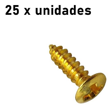 Parafuso para Escudo Guitarra 25 unidades Dourado