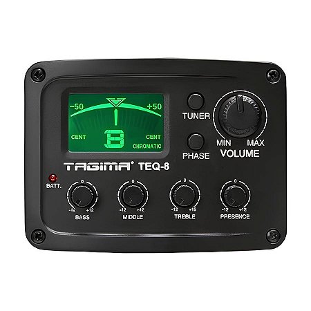 Preamp Captador Equalizador 5 Bandas para Violão Aço Nylon - TEQ-8