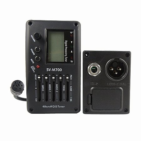 Preamp Captador Equalizador 4 Bandas para Violão Aço Nylon - SV-M700