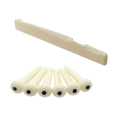 Rastilho 76mm de Osso Natural p/ Violão Aço + Pinos Plástico