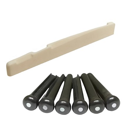 Rastilho 72mm de Osso Natural p/ Violão Aço Canhoto + Pinos Plástico
