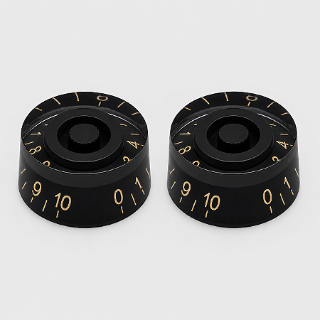 Kit 2 Knob Preto Para Guitarra Baixo Les Paul Sg Prs