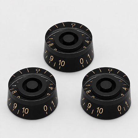 Kit 3 Knob Preto Para Guitarra Baixo Les Paul Sg Prs