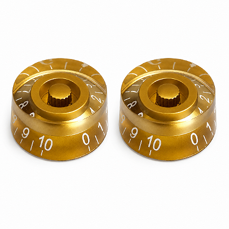 Kit 2 Knob Dourado Para Guitarra Baixo Les Paul Sg Prs