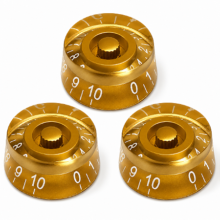 Kit 3 Knob Dourado Para Guitarra Baixo Les Paul Sg Prs
