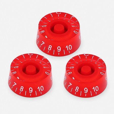 Kit 3 Knob Vermelho Para Guitarra Baixo Les Paul Sg Prs