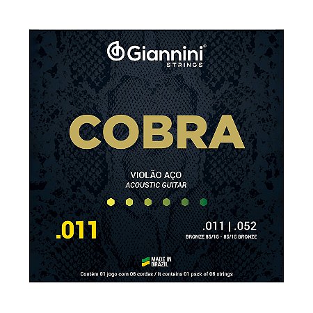 Encordoamento Violão Aço 0.11 Giannini Cobra Bronze 85/15