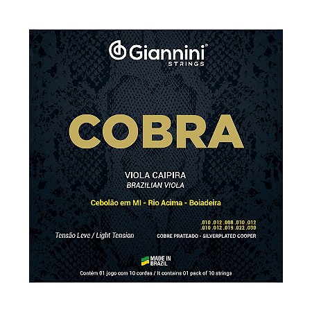 Encordoamento Viola Leve Giannini Cobra Cobre Cebolão Mi