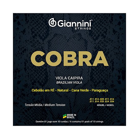 Encordoamento Viola Média Cebolão Ré Giannini Cobra Níquel