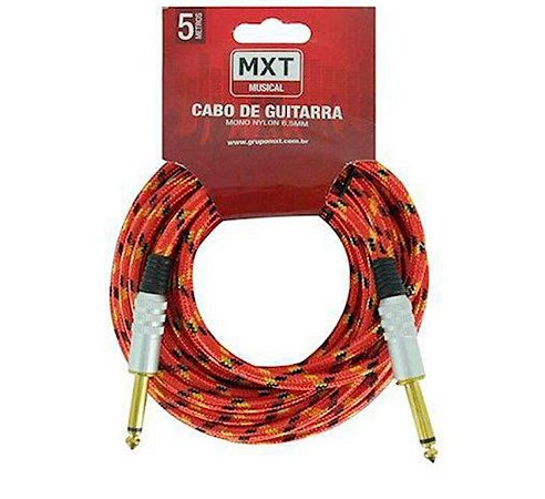 Cabo de Guitarra Mono Nylon 6,5mm Vermelho