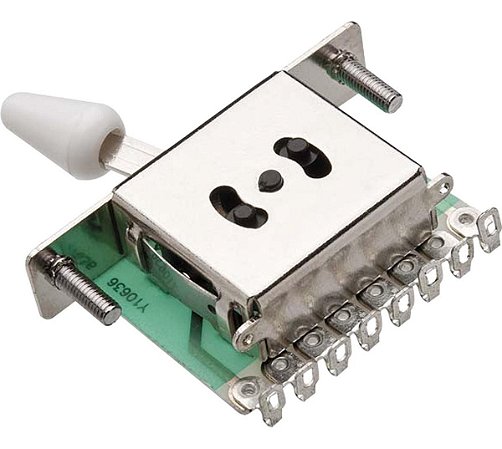 Chave Seletora Guitarra Strato 5 Posições Knob Branco