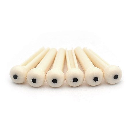 KIT de 6 Pinos para violão Aço Bege