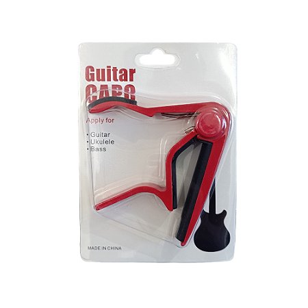Capotraste Capo Braçadeira Para Violão Aço ou Nylon Vermelho