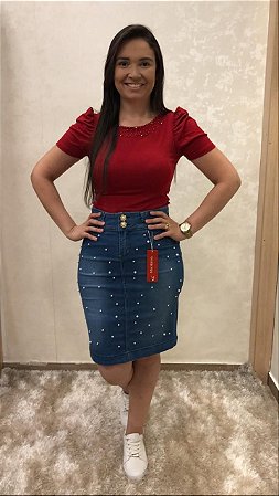 saia jeans feminina evangelica