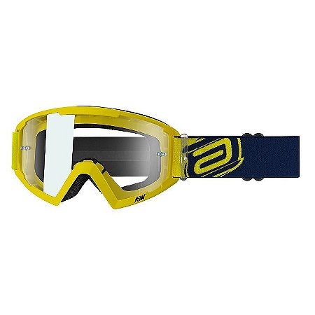 Óculos Asw A2 Forever Amarelo Azul Cross Motocross Trilha