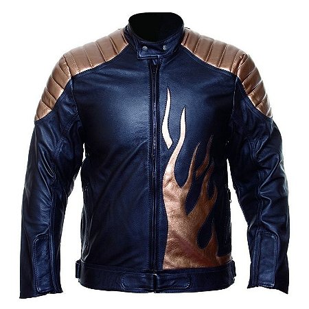 blusa de couro masculina motoqueiro