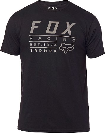 Camiseta Fox Trdmrk Premium Preta Sem Costura Lateral Orig