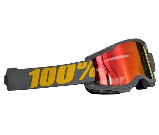 Óculos 100% Strata 2.0 Izipizi Cinza Espelhado Motocross - Moto-X Wear -  Loja ideal para Motociclista! Venha conferir as nossas novidades.