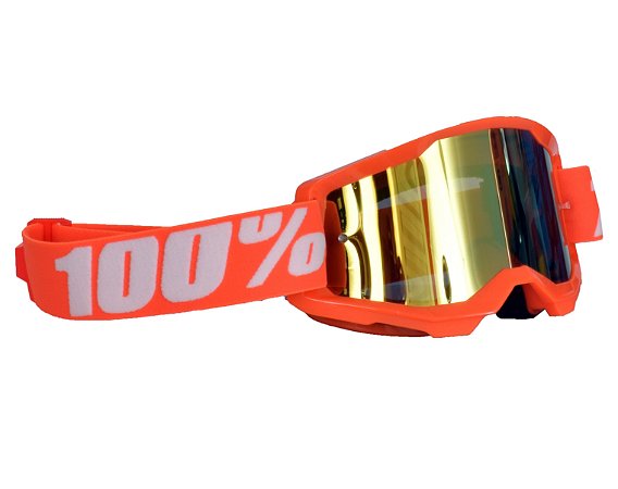 Óculos 100% Strata 2.0 Orange Laranja Espelhado Motocross